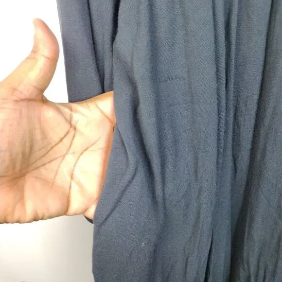 Torrid Mini Rayon Slub Button Down Shirtdress Plus Size 2X Black Pockets - Picture 5 of 9